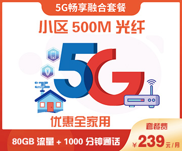 小区融合套餐500M：239元/月